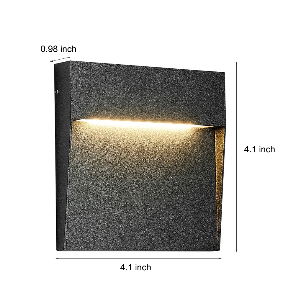 Minimalist Square Aluminum LED Step Light Waterproof Outdoor Wall