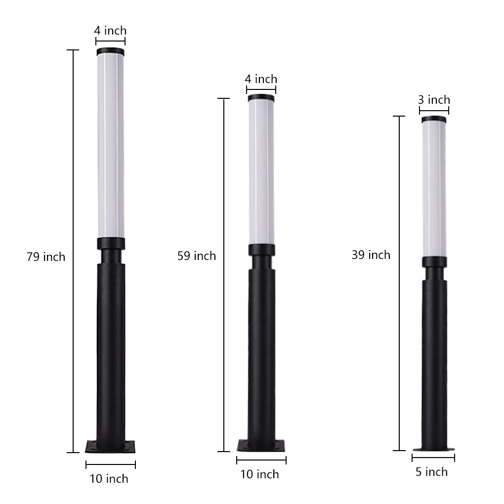 Modern LED Bollard Light Waterproof Aluminum Pathway Garden Light