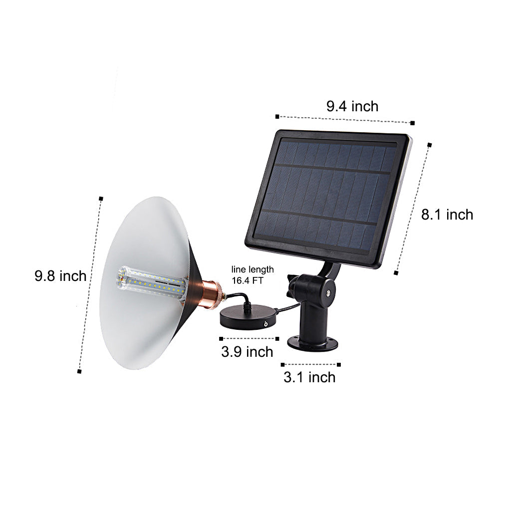 Solar Conical Pendant Light Waterproof Outdoor Hanging Lamp
