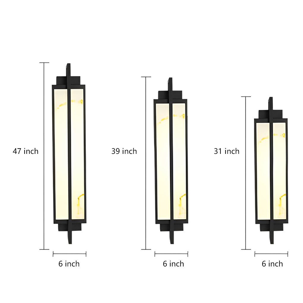 Modern LED Outdoor Wall Sconce – Stainless Steel & Marble Finish