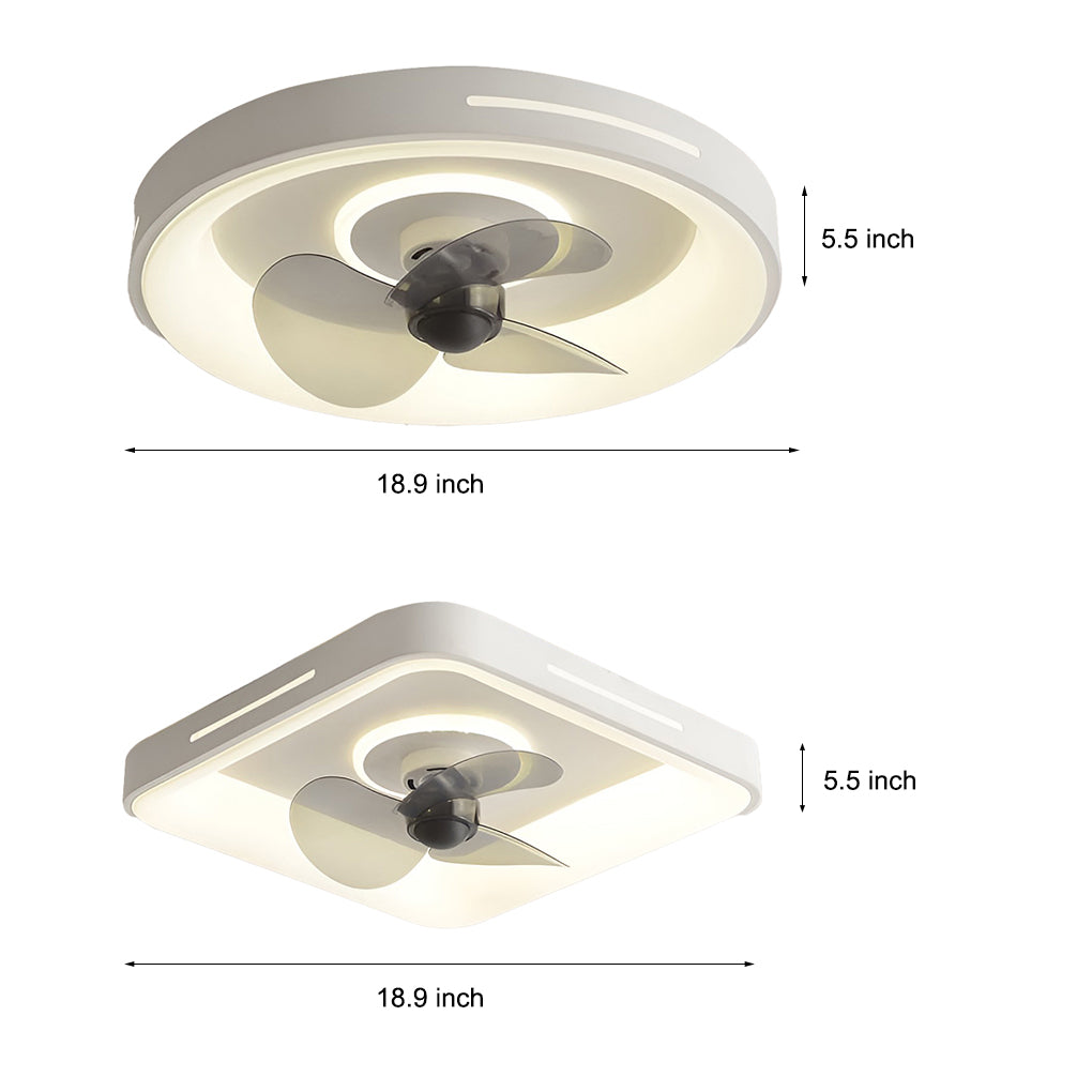 Modern Ultra-Thin Silent Ceiling Fan with LED Light & Remote