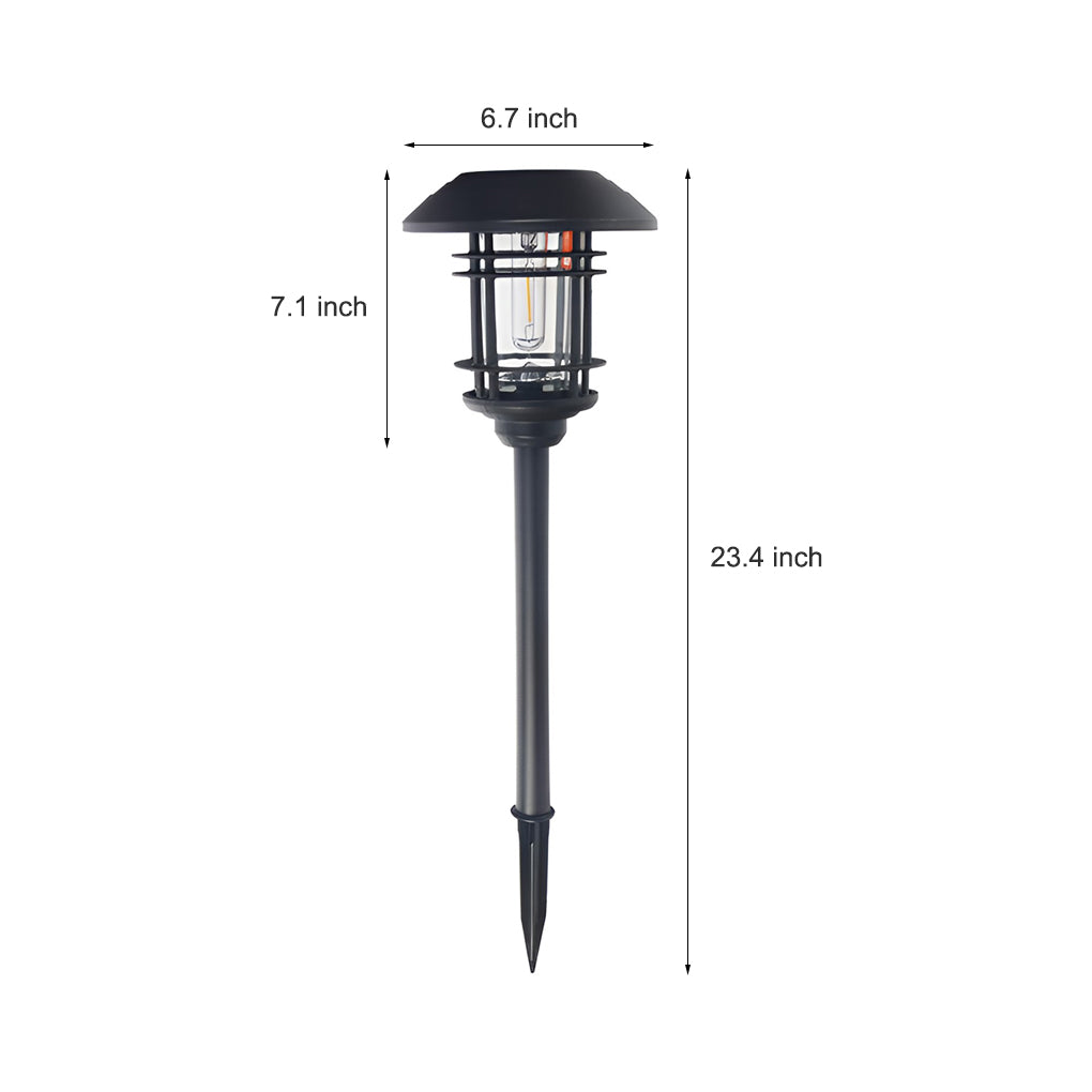 Solar Pathway Light with Stainless Steel and Glass Shade