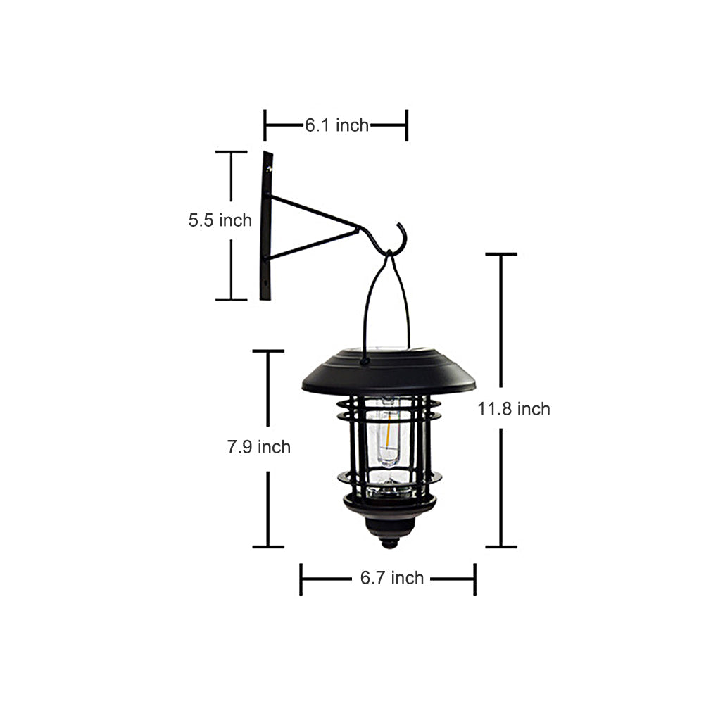 Solar Outdoor Wall Light Industrial Die-Cast Aluminum Glass LED