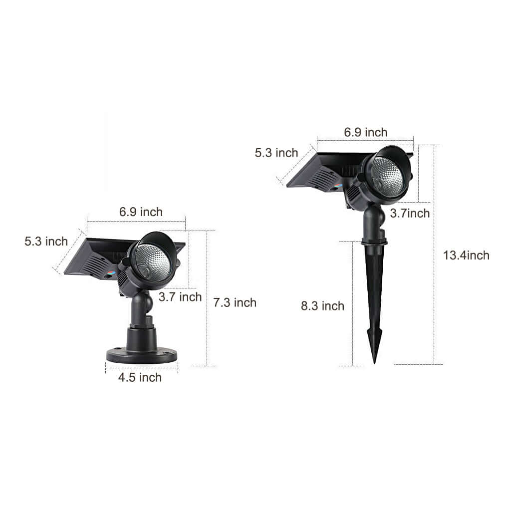 Adjustable Solar Spotlight with RGB Color Options for Outdoor Use