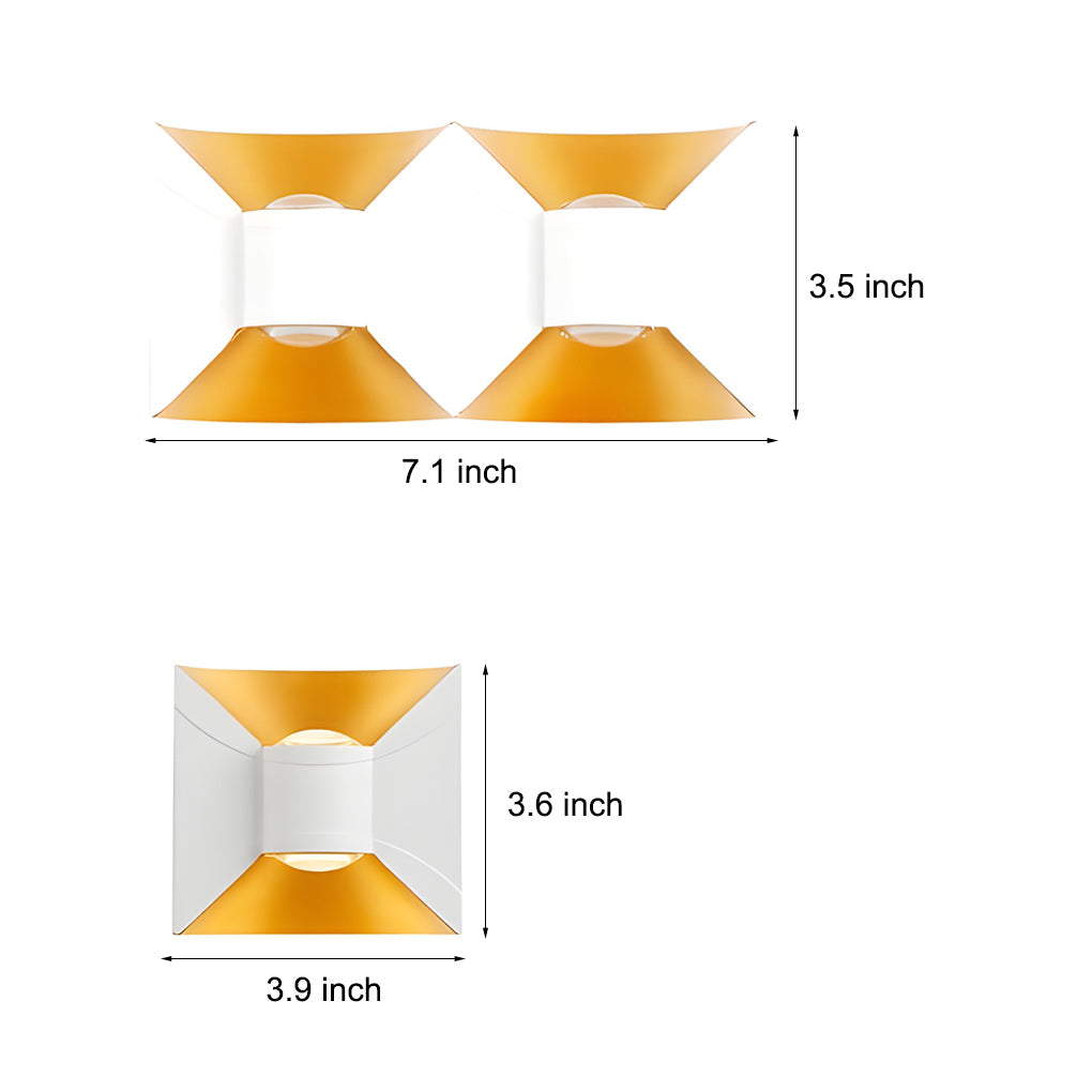 Square LED Outdoor Wall Sconce 6W Waterproof Up Down Light