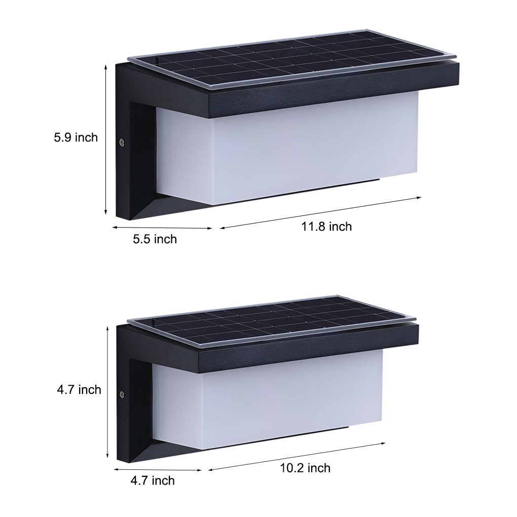 Solar Motion Sensor Outdoor Wall Light – Black Industrial Sconce