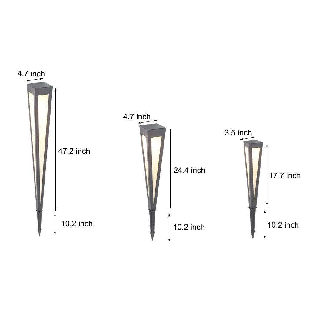 RGB Solar Pathway Light Square Top Aluminum Outdoor Lawn Lighting
