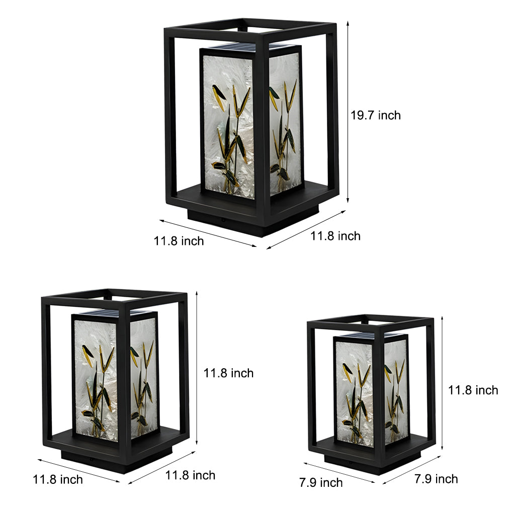 Artistic Solar LED Pathway Lights with Landscape Pattern Design