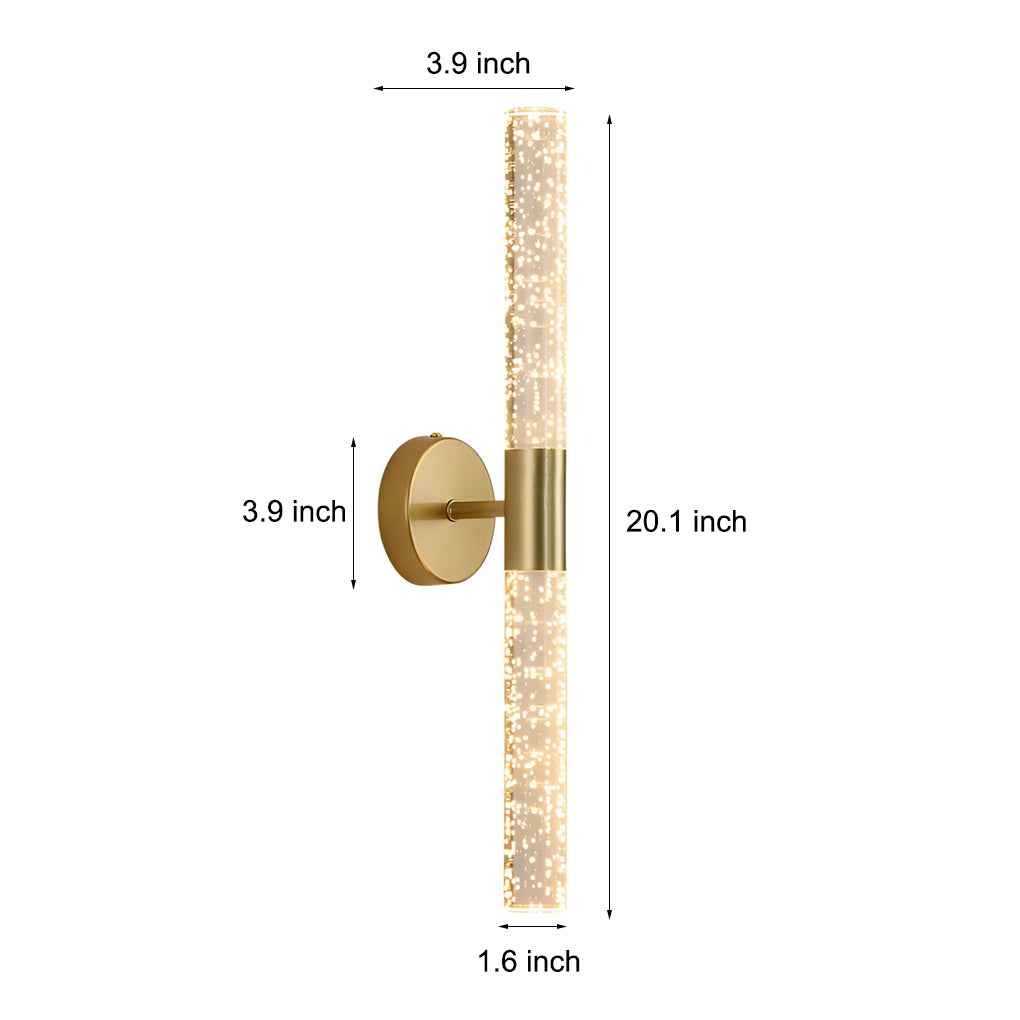 Industrial Cylinder LED Wall Sconce – Iron & Acrylic Wall Light