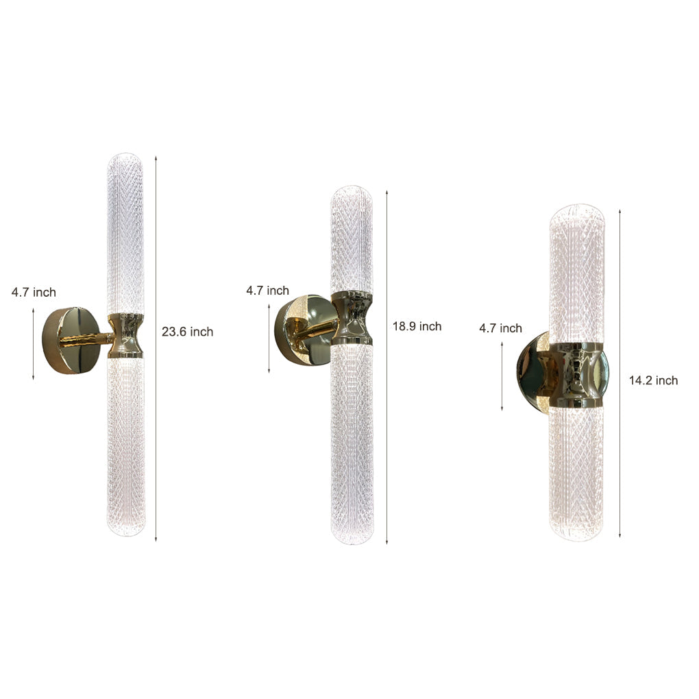Modern LED Strip Wall Sconce with 3-Step Dimming - Acrylic & Metal