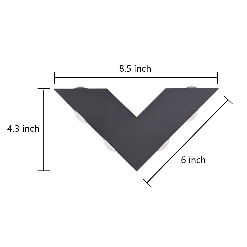 V-Shaped LED Outdoor Wall Light – Black Aluminum Waterproof