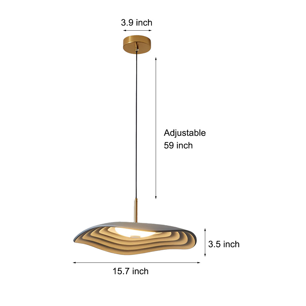 Modern Round Resin Pendant Light with 12W LED – Black & Gray