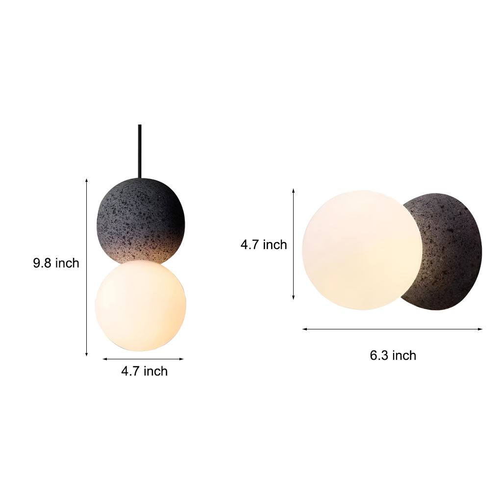 Modern Round Cement LED Wall Sconce & Pendant Light