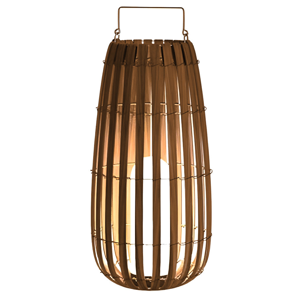 Rattan Lantern Solar LED Outdoor Light with Portable Handle