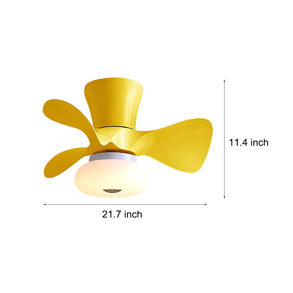 Modern LED Ceiling Fan Light with Remote & 3-Step Dimming