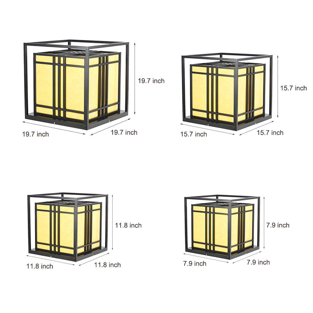 Modern Square LED Outdoor Post Cap Light - Waterproof Black