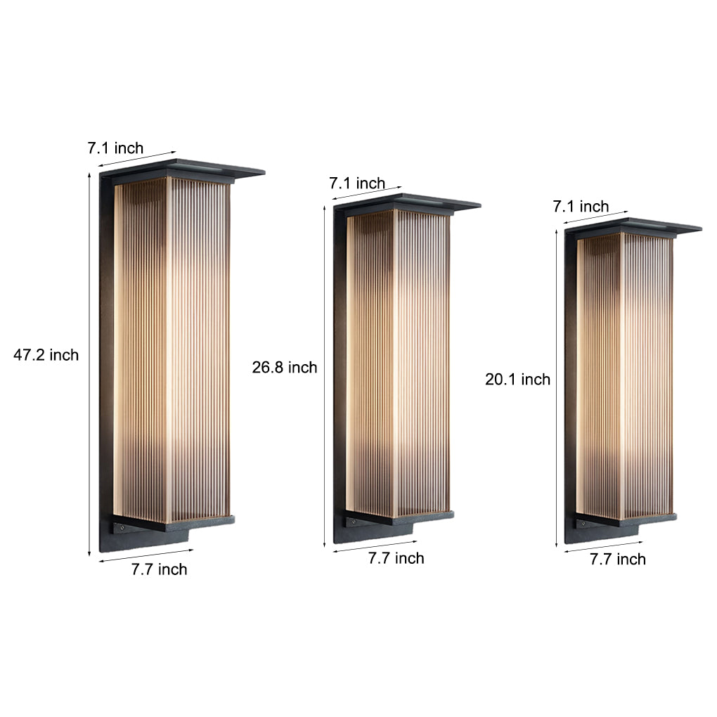 Modern Rectangular LED Outdoor Wall Light - Waterproof Metal Sconce