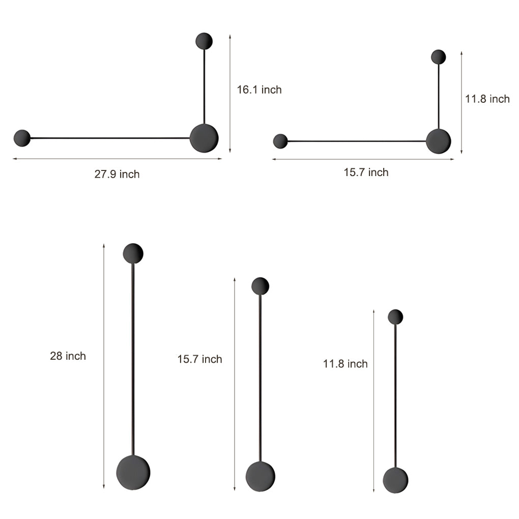 Modern Linear LED Wall Light Black Aluminum Art Sconce