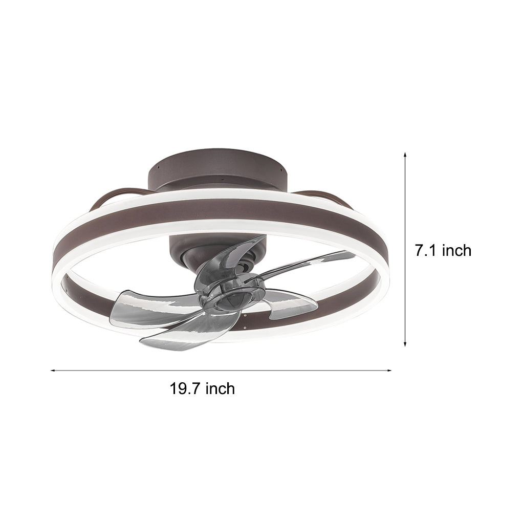 Modern Ceiling Fan Light with Stepless Dimming & Remote Control