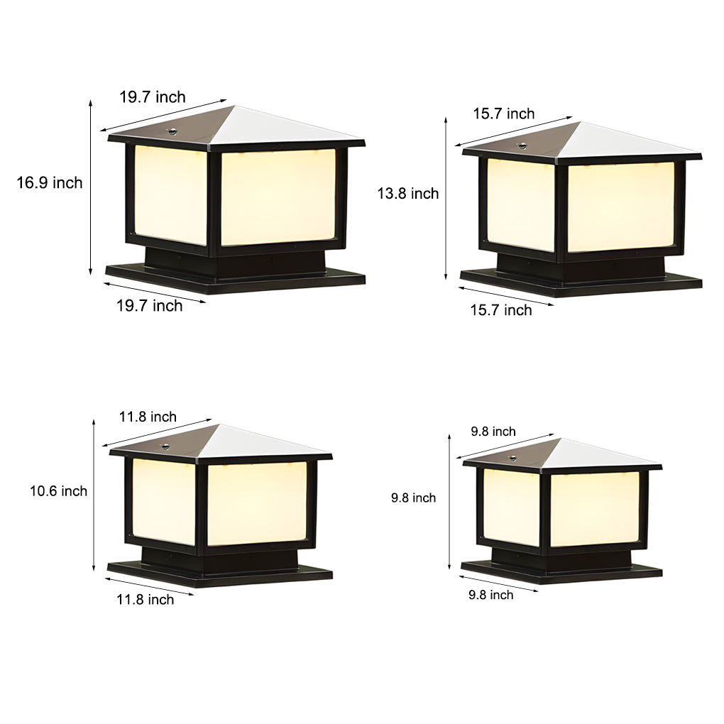 Square LED Solar Fence Post Light with Three-Step Dimming