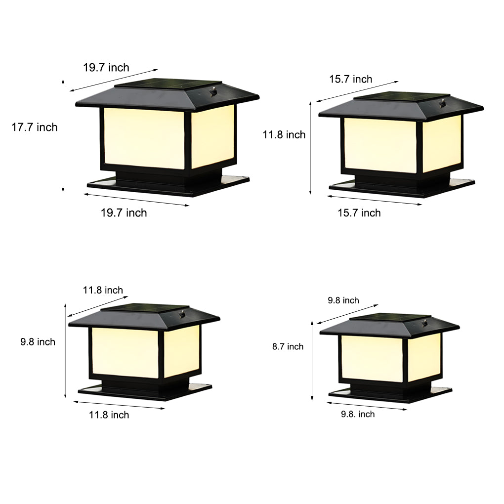 Square LED Solar Fence Post Light with Three-Step Dimming