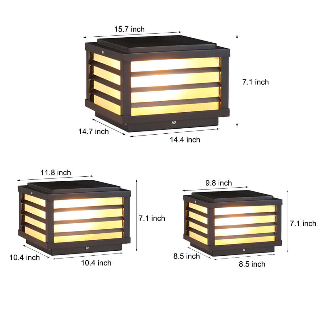 Solar LED Fence Cap Post Light - Modern Outdoor Post Lighting