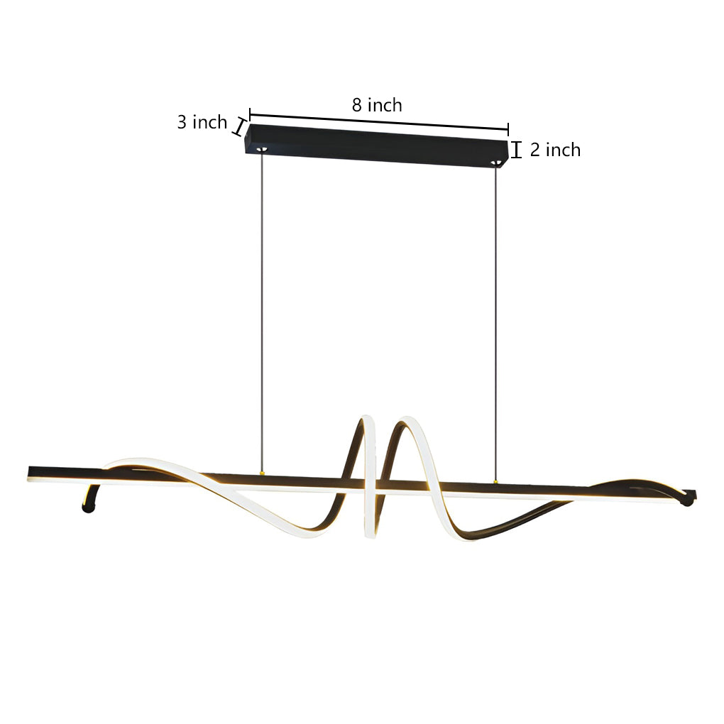 Modern LED Dimmable Linear Chandelier with Remote Control