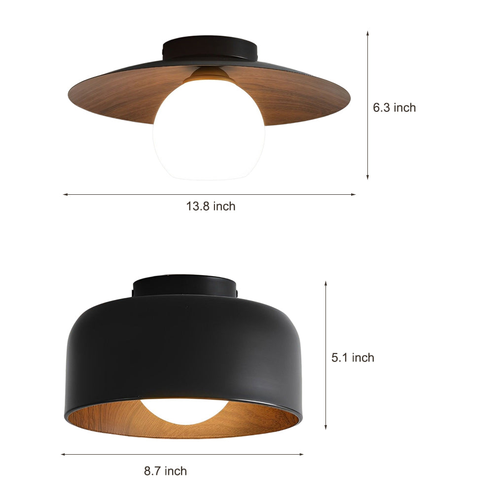 Modern Bowl LED Ceiling Light | Glass & Iron Flush Mount