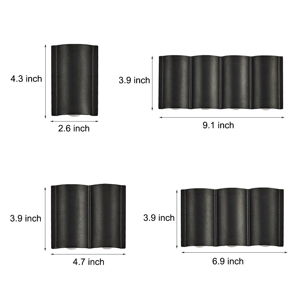 Modern Wave LED Outdoor Wall Light - Waterproof Aluminum Sconce