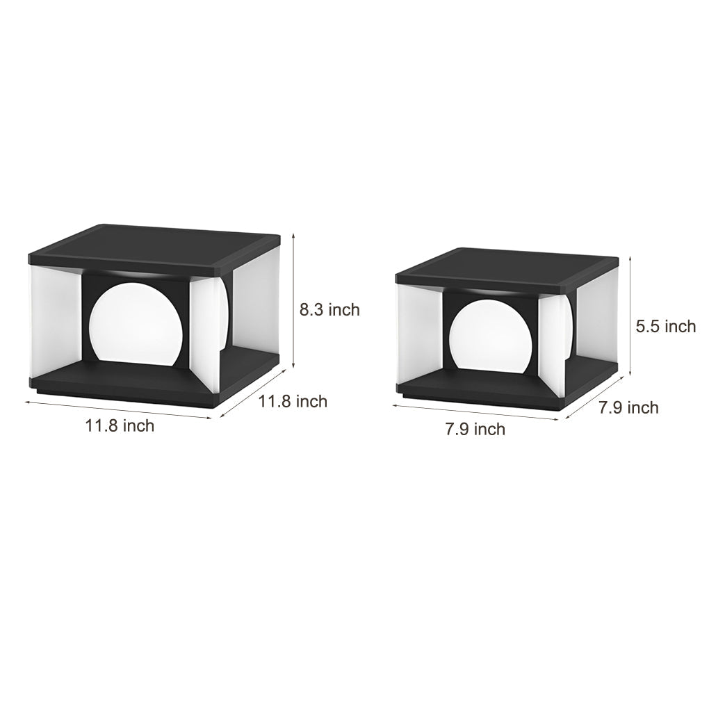Modern Square Solar Post Cap Light Stainless Steel Outdoor LED