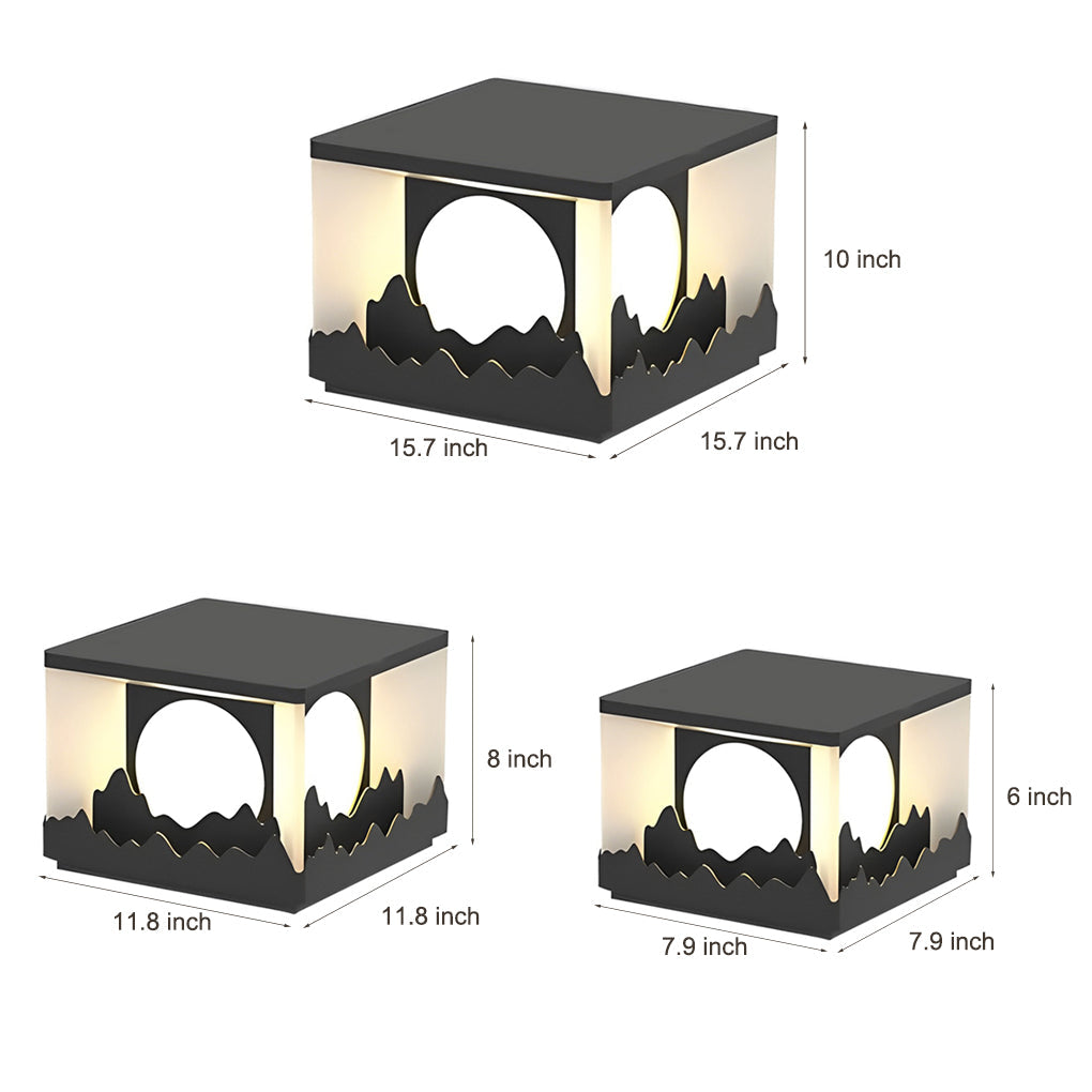 Mountain Scenery Solar Fence Post Light Modern Outdoor Waterproof