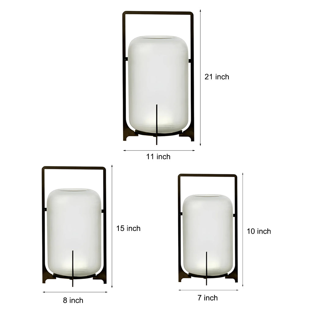 Modern Glass Lantern LED Waterproof Outdoor Floor Lamp