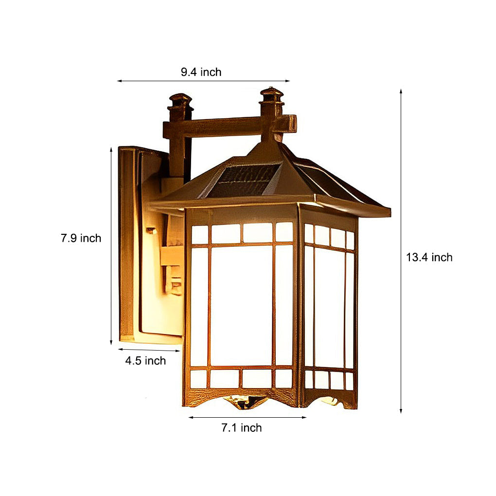 Solar LED Outdoor Wall Lamp with Remote - Modern Industrial Design