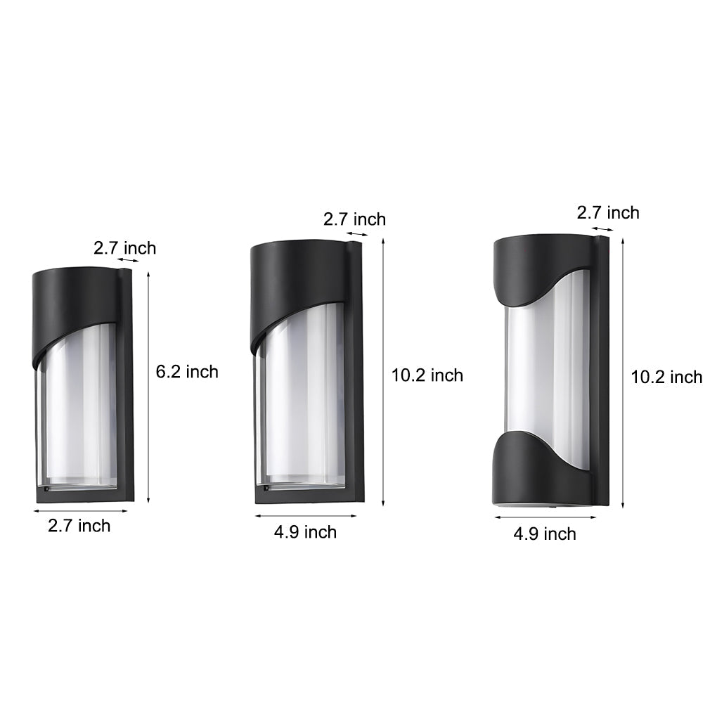 Modern LED Outdoor Wall Lamp - Black Aluminum Waterproof IP55
