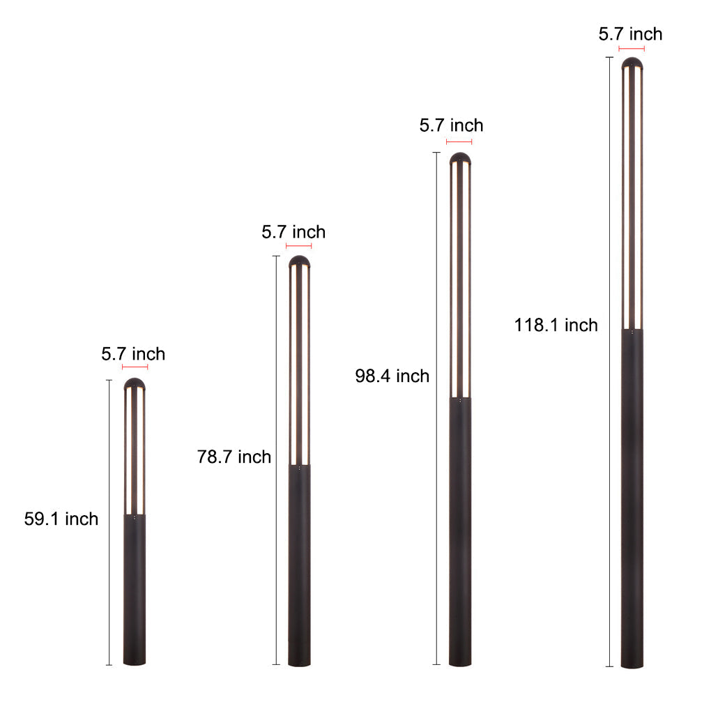 Modern Black Aluminum LED Bollard Light – Outdoor Waterproof