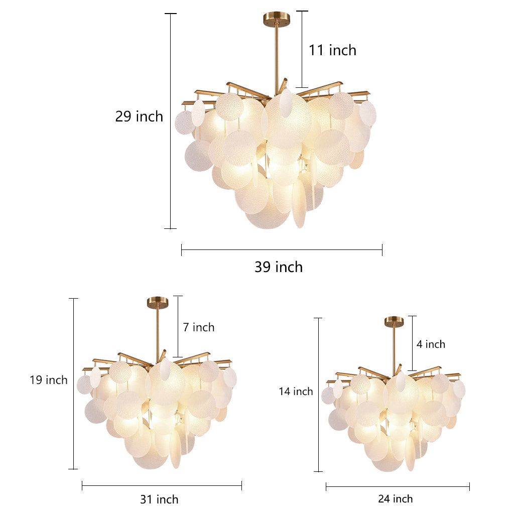 Modern LED Chandelier with Layered Acrylic Panels – 6 Lights