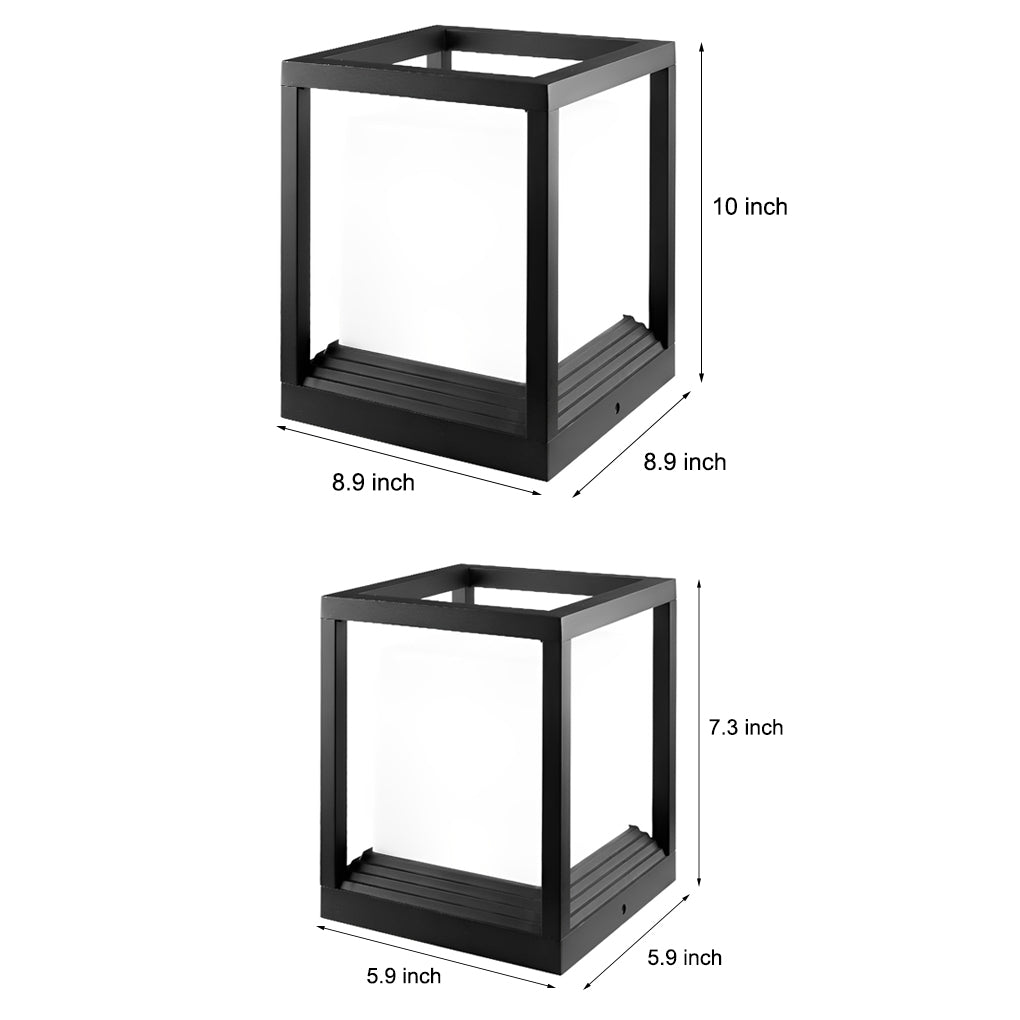Modern Square Aluminum Solar LED Outdoor Fence Post Light