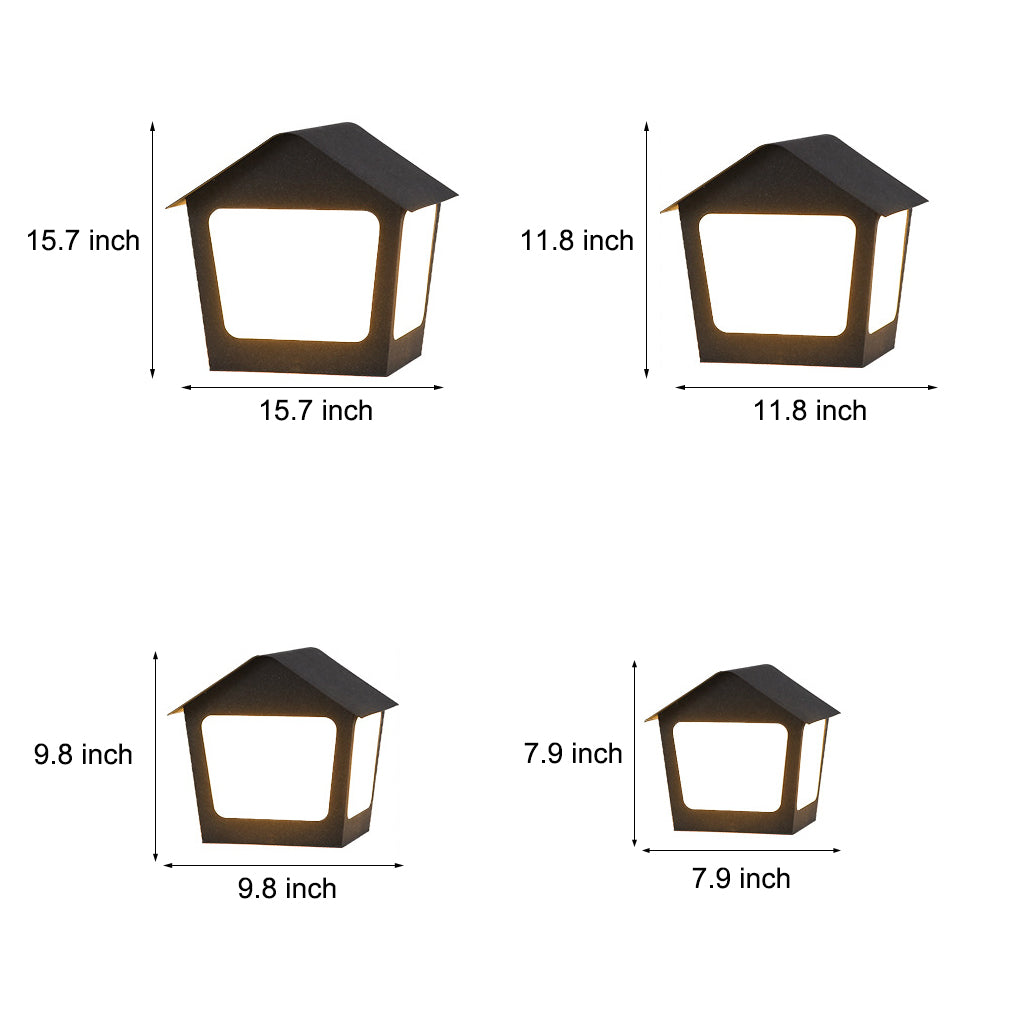 Modern Cottage Solar Fence Post Light - Stainless Steel Black