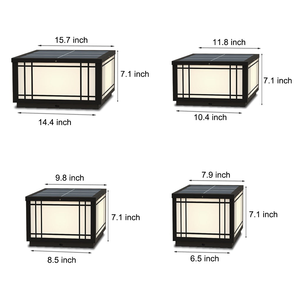 Modern Solar Fence Post Light with Remote Control & 3-Step Dimming