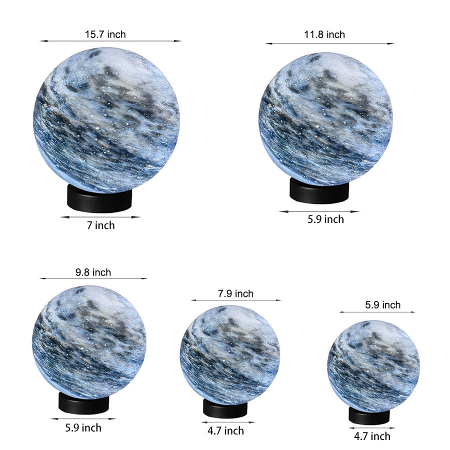 Modern Glass Sphere Outdoor Post Light | Waterproof Fence Lighting