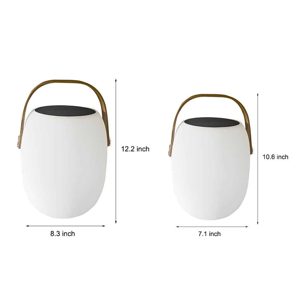 Solar LED Outdoor Lantern with Wood Grain Finish & Portable Handle