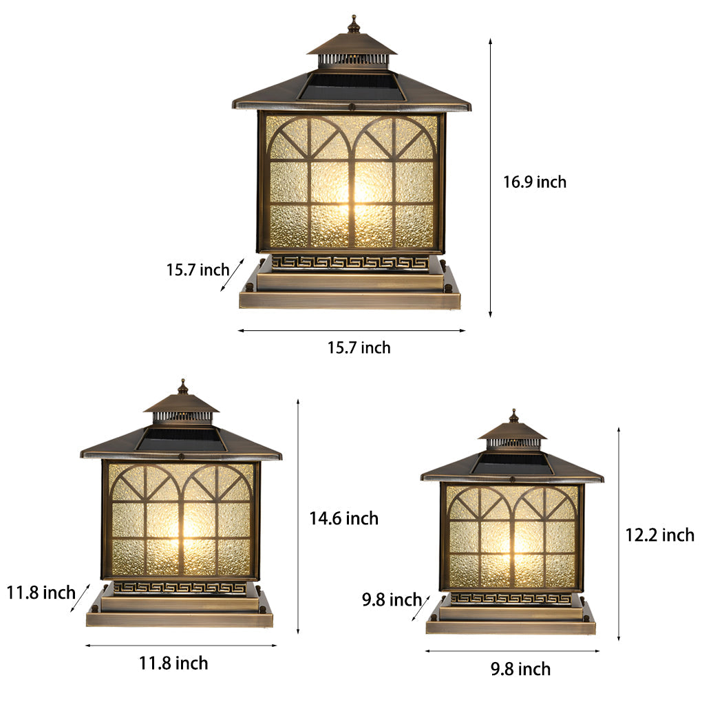 Modern Bronze Solar Post Cap Light with 3-Step Dimming