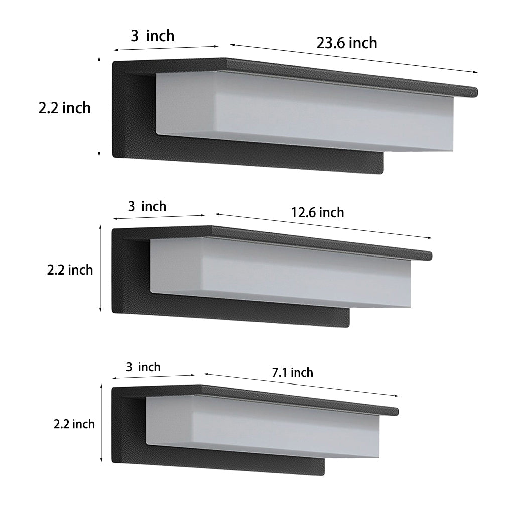 Modern Rectangular Solar LED Outdoor Wall Light - Waterproof