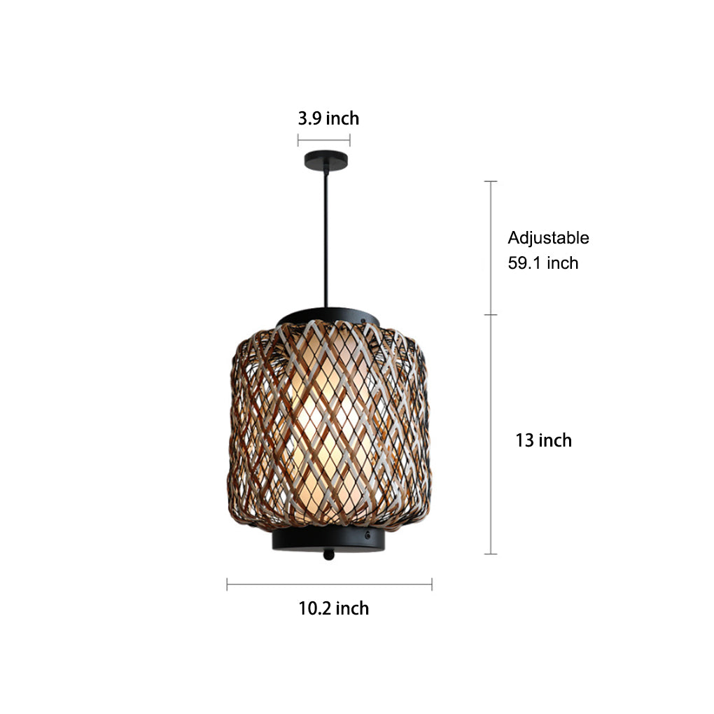 Handwoven Rattan Outdoor Pendant Light – Rustic Modern Waterproof