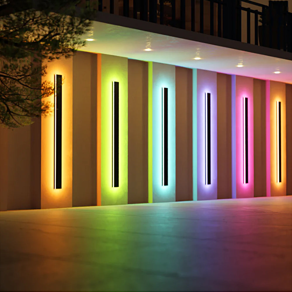 Modern Linear LED Outdoor Wall Light Waterproof Minimalist Design