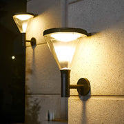 Modern Solar Outdoor Wall Light with Dual Color Temperature - Black