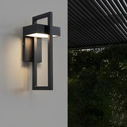 Rectangular Modern LED Outdoor Wall Lamp - Waterproof Black
