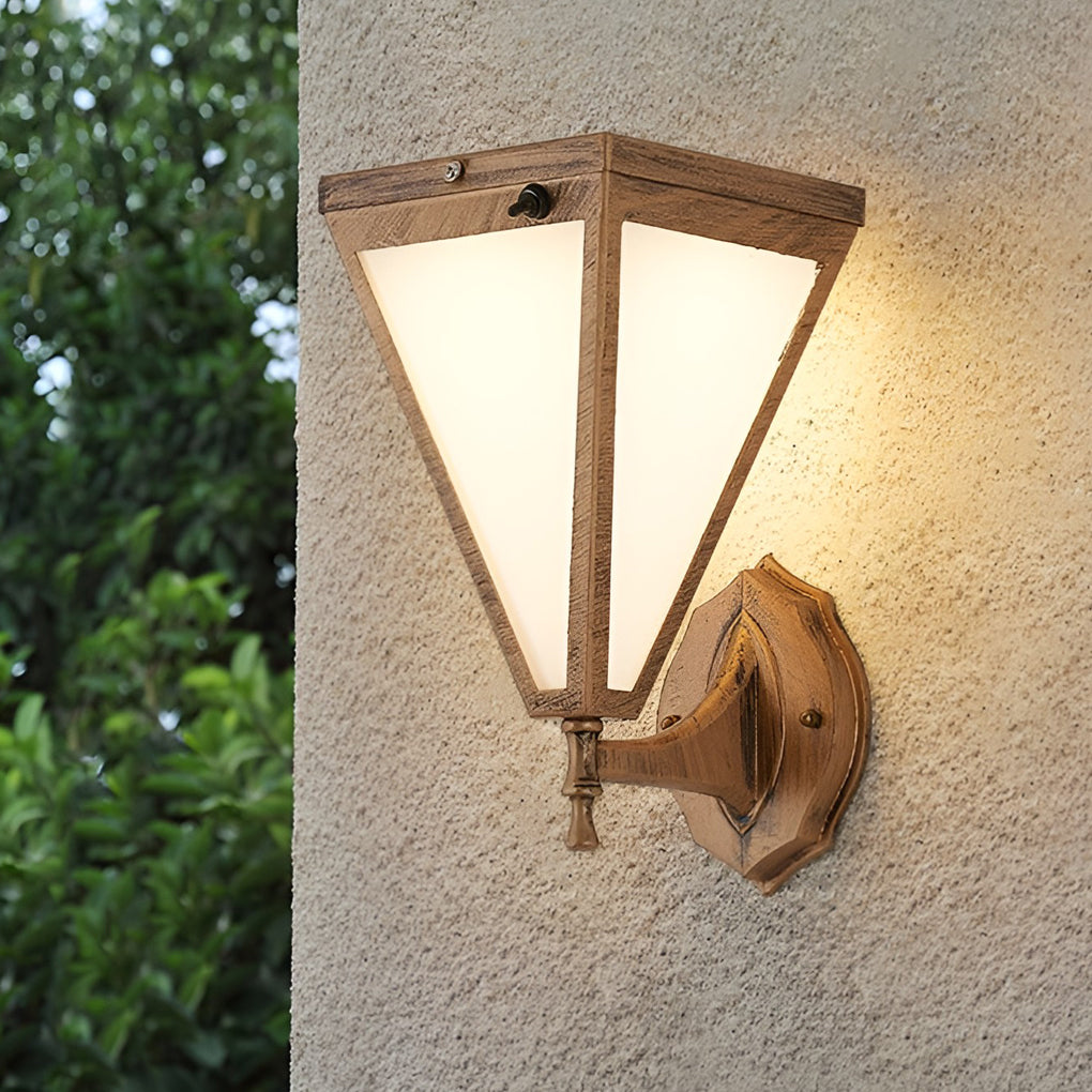 Industrial Tapered Solar LED Outdoor Wall Light - Dimmable Waterproof