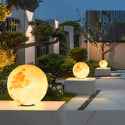 Moon Globe Outdoor Post Light - Modern Pier Mount Pillar Lamp