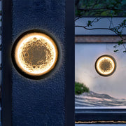 Moon Crater Concrete Outdoor Wall Light with Warm LED